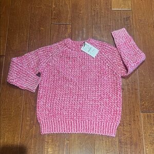 Zara Pink and White Knit Sweater